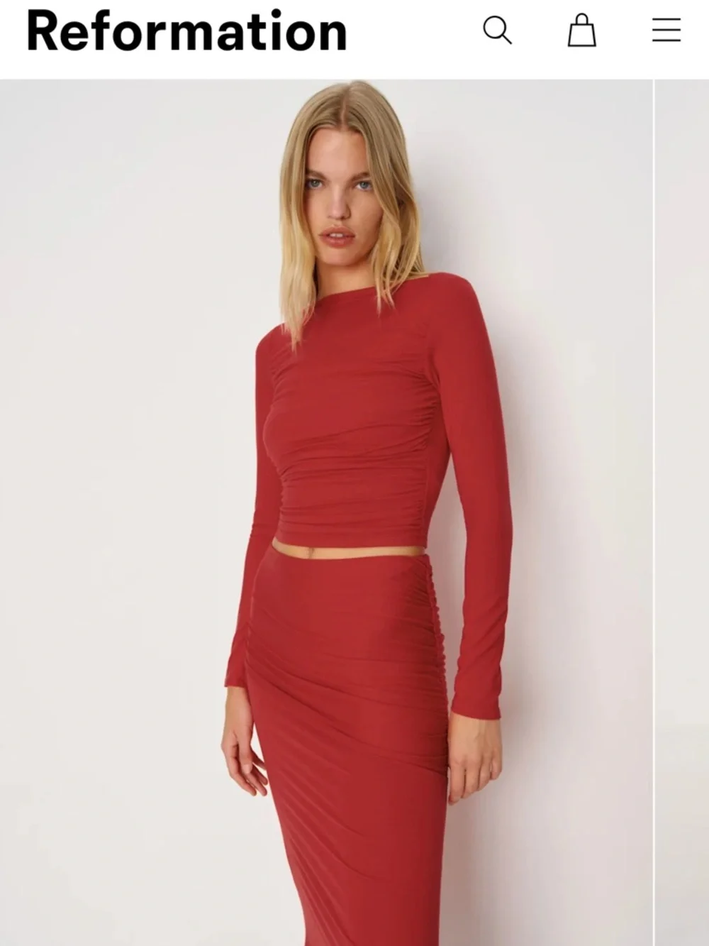 Reformation Emi Knit Two Piece: Skirt and Top Set - Picture 2 of 5